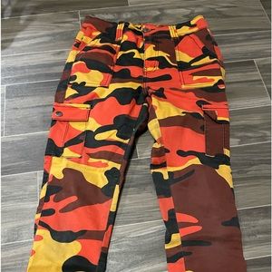 Vip Jeans orange camo cargo pants